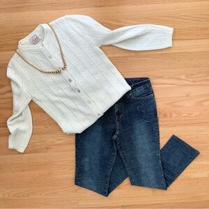 Made in USA hearts embroidered denim blue jeans by Mu Jeans